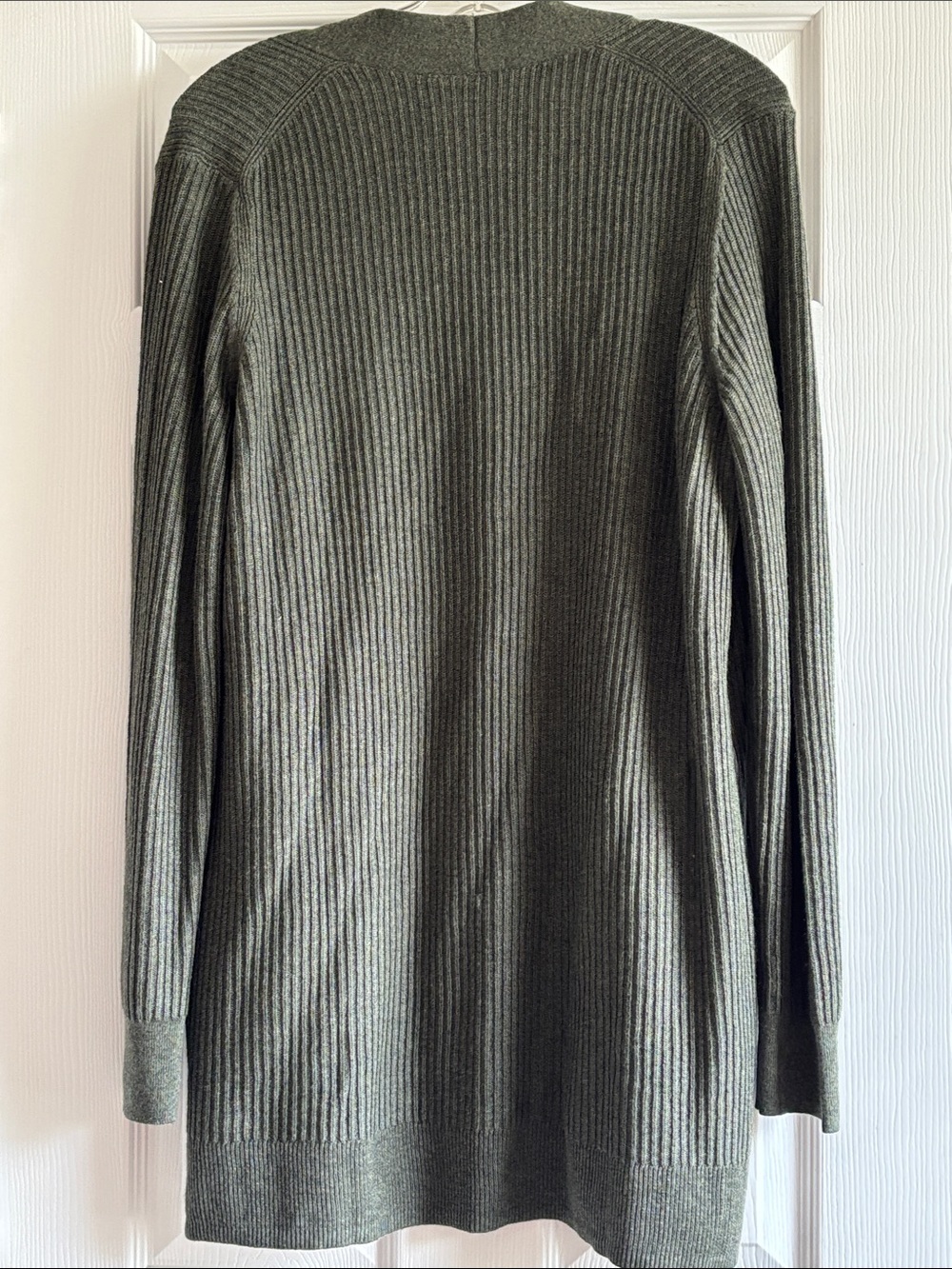 GAP Factory long Olive Shaker stitch Open Cardigan with Pockets - Picture 4 of 5